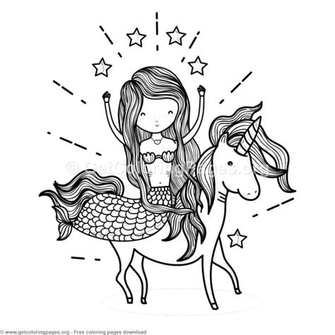 Unicorn Mermaid Coloring Pages | Coloring Pages - Free Printable