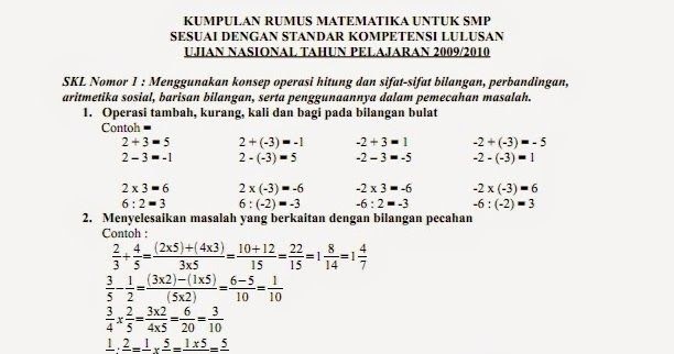 Latihan Soal Matematika Kelas 6 Operasi Hitung Bilangan Bulat