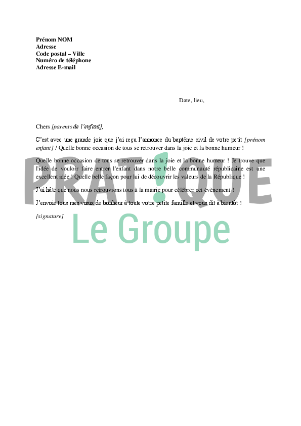 Sample Cover Letter Exemple De Lettre De Felicitation