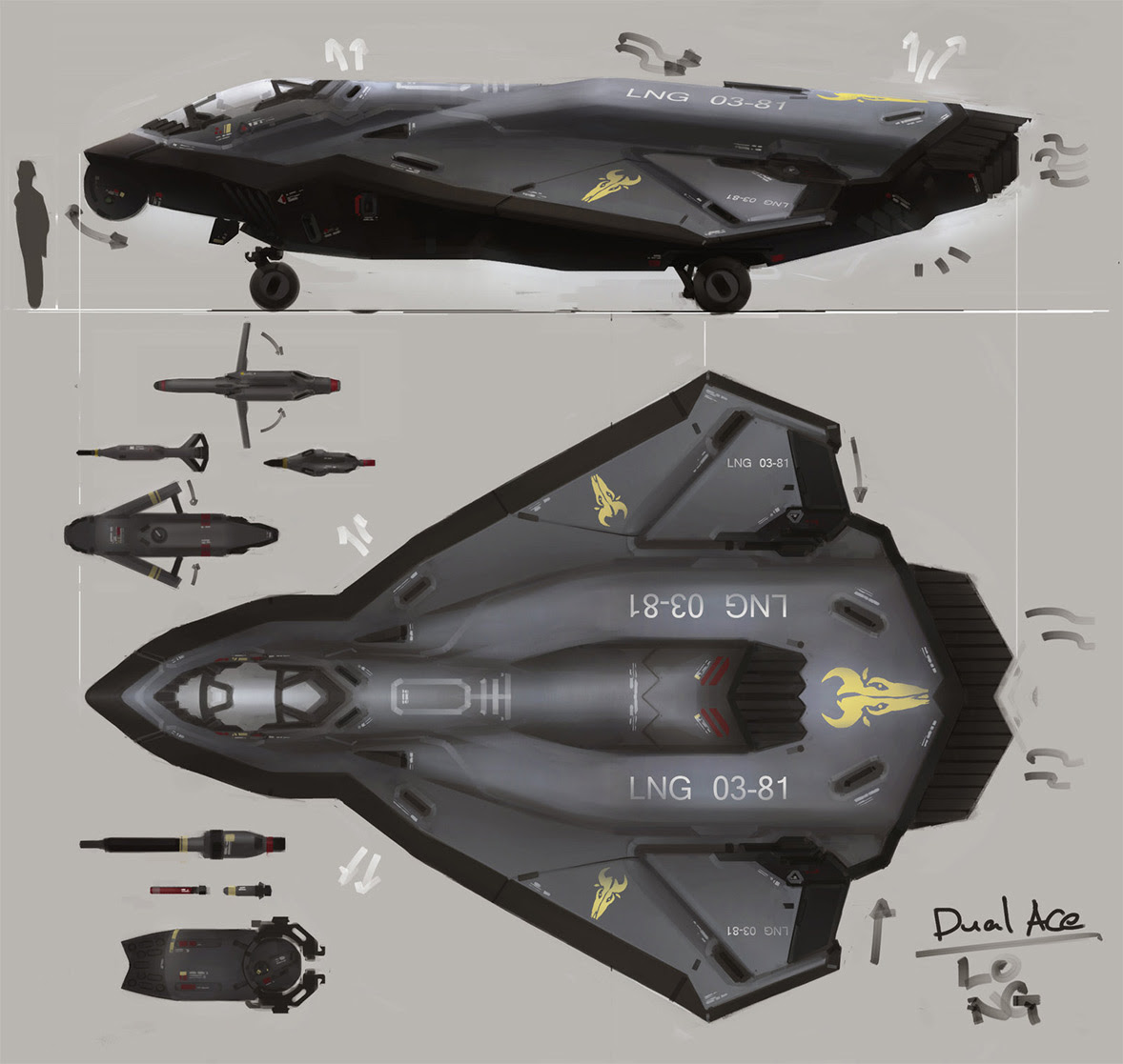 concept ships: Concept spaceship art by Long Ouyang