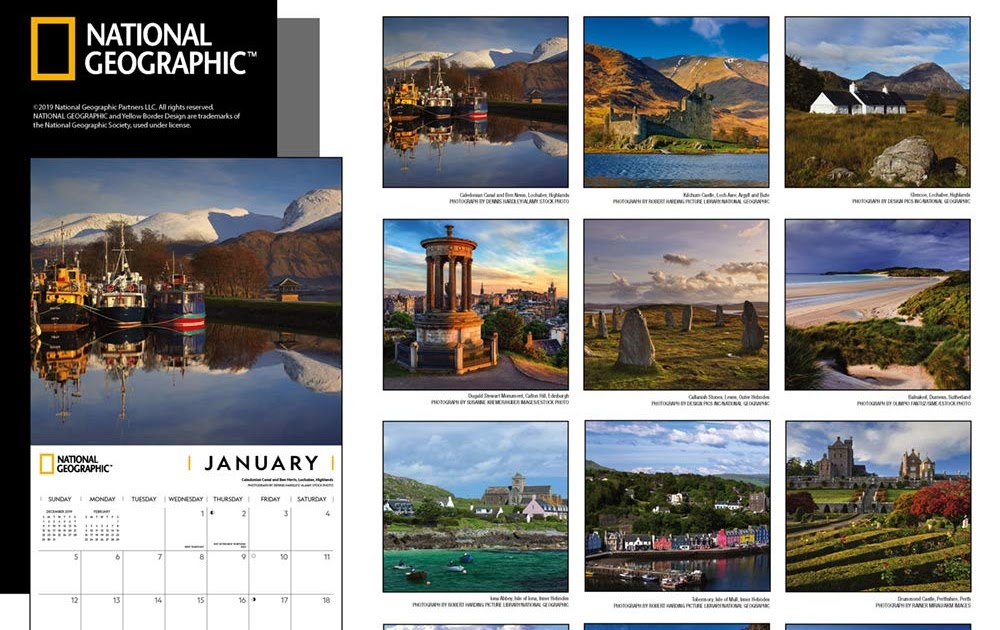 Naastional Geographic Scotland Calendar 2022 | February 2022 Calendar