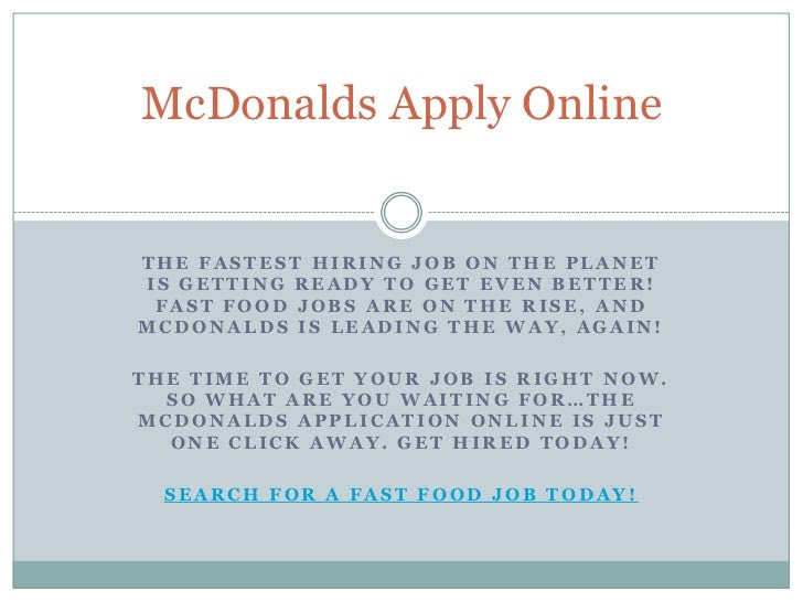 mcdonalds apply online