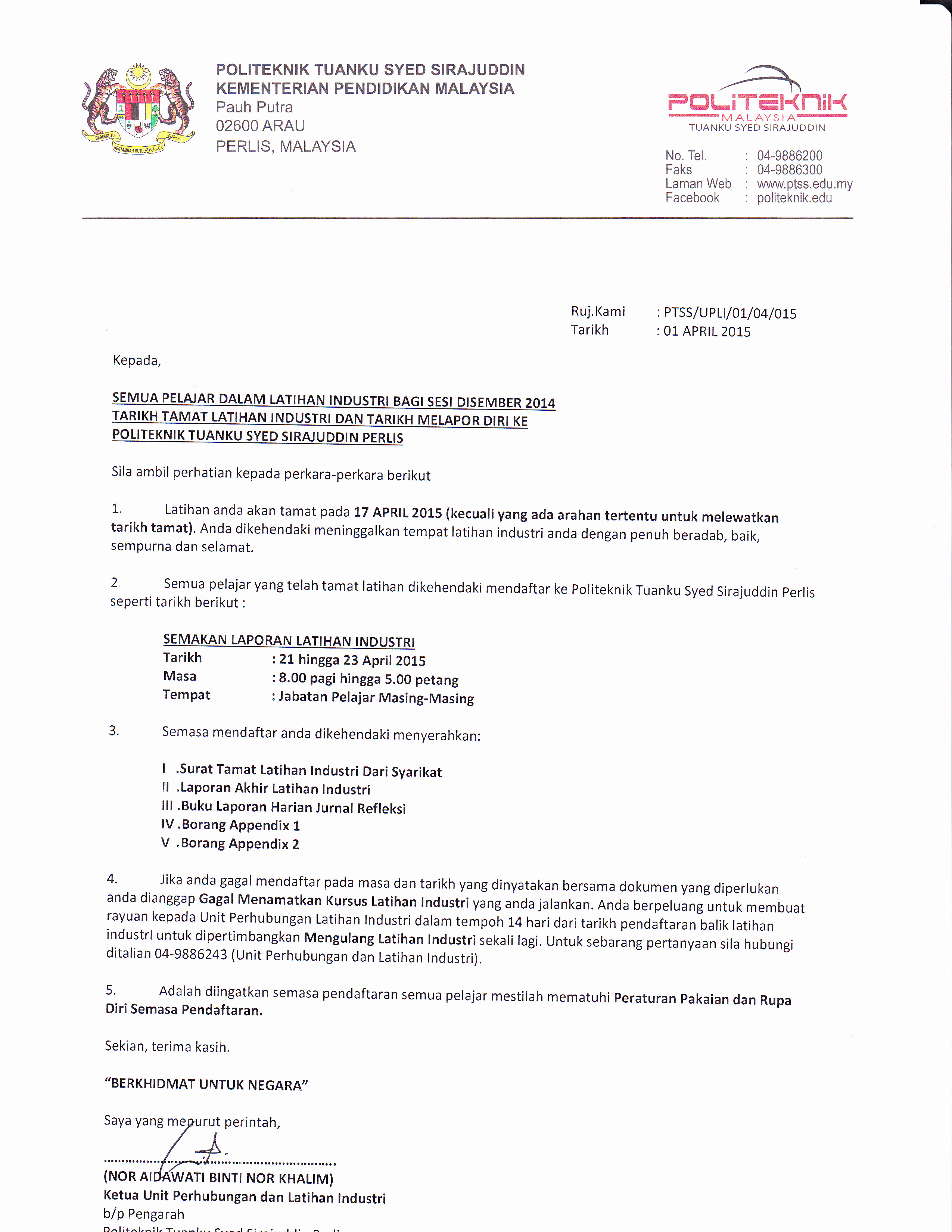 Contoh Application Letter Untuk Latihan Industri - Mika Put