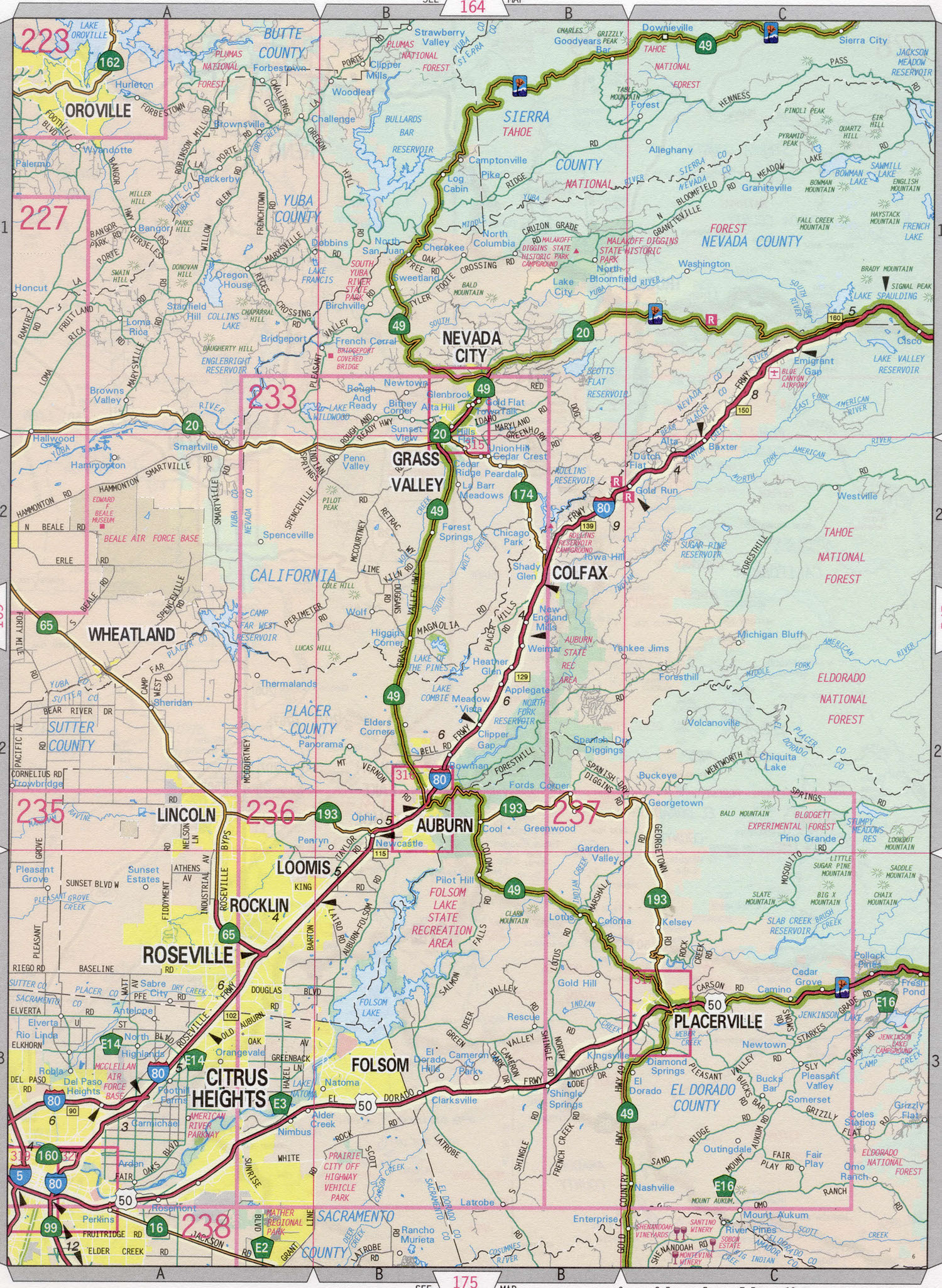 Map Of Yuba County Hiking In Map