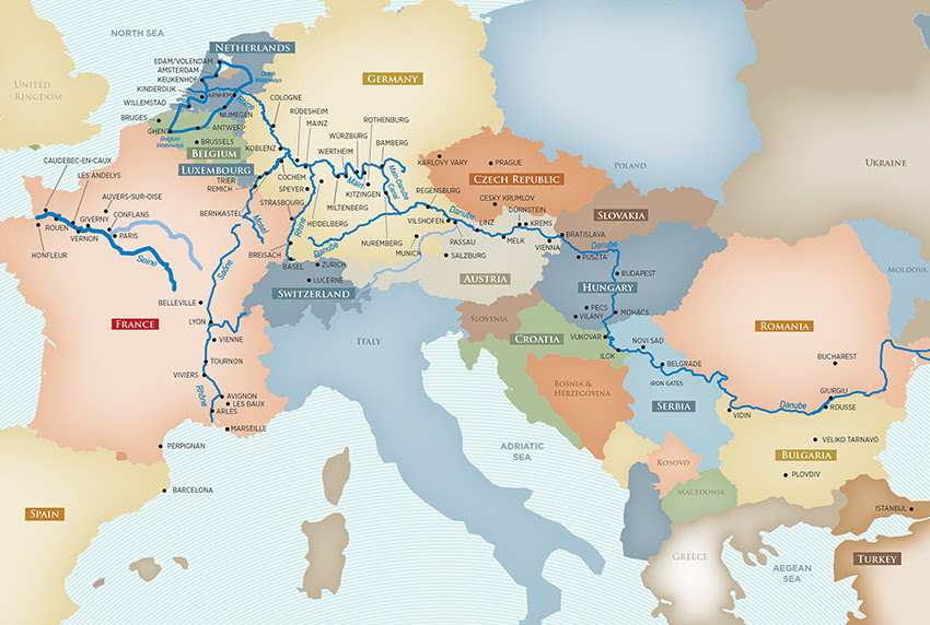 Europe River Cruise Map | Map Of Europe