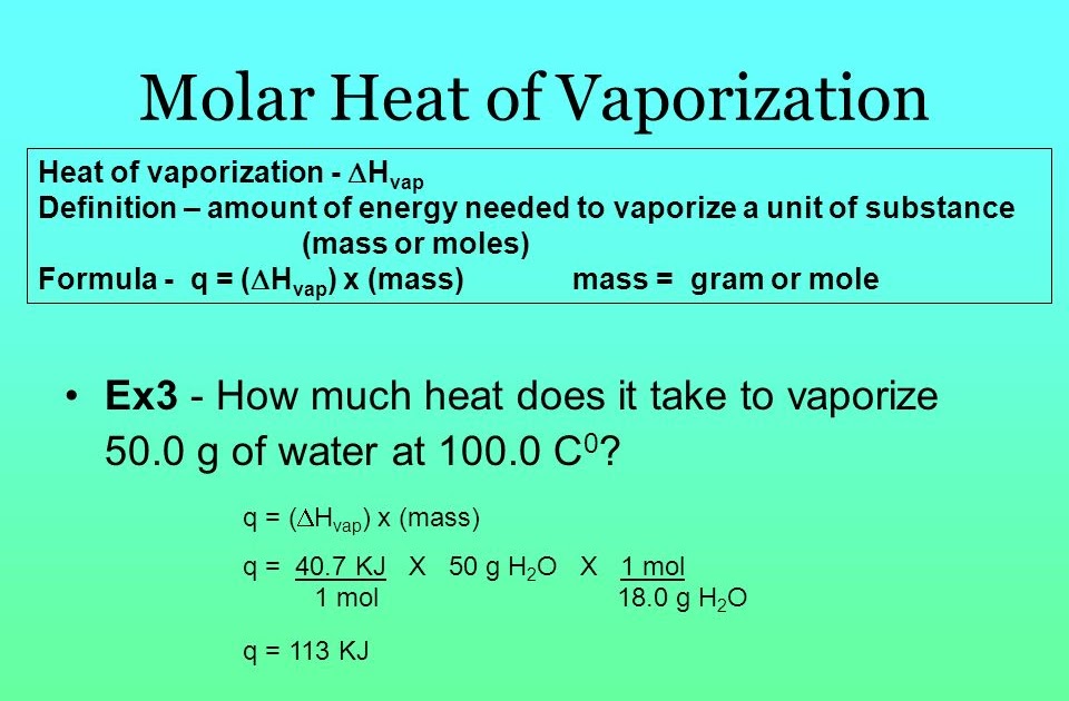 Molar Enthalpy Of Vaporization Calculator slidesharetrick