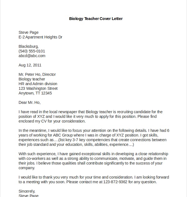 sample application letter for teacher iii position