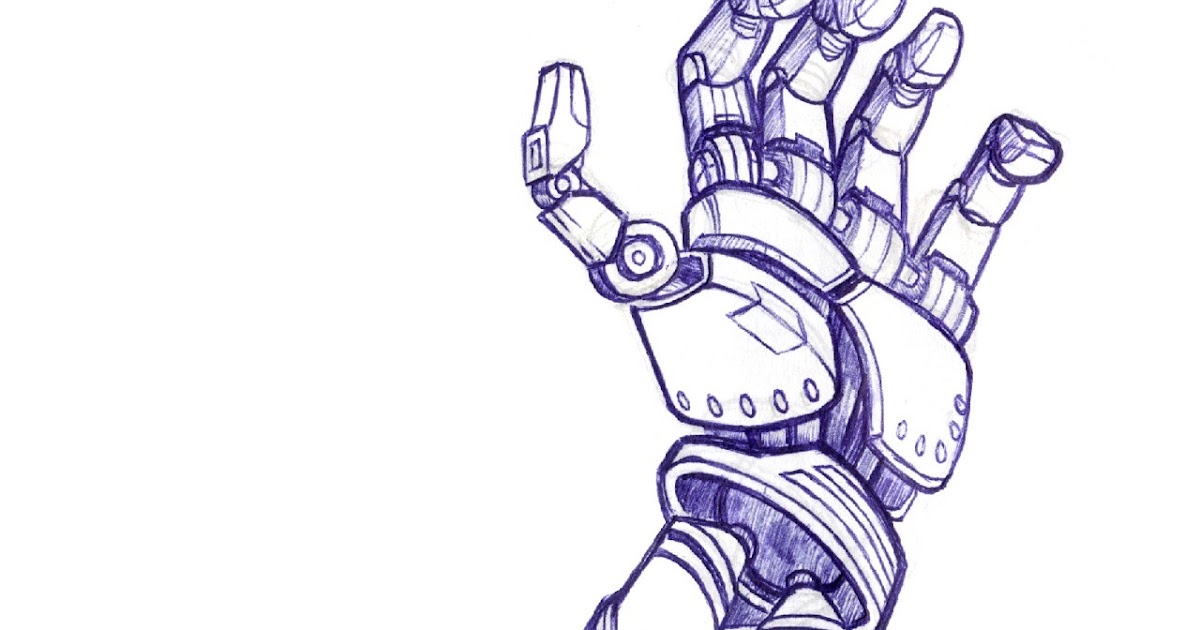 Sketch Robot Hand Drawing - myscrappylittlelife