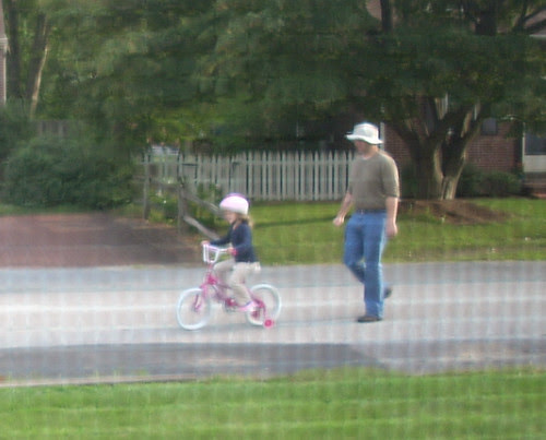 Willow riding her bike