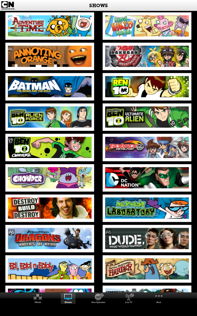 All Cartoon Shows List