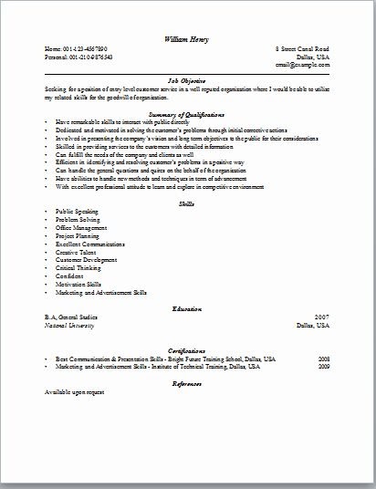 Simple Entry Level Customer Service Cover Letter - Resume ...