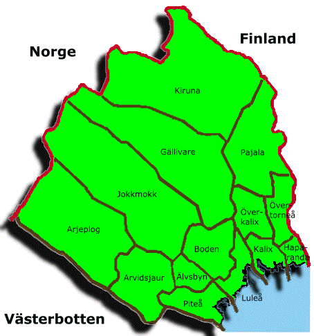 Karta över Norrbotten | Karta Mellersta