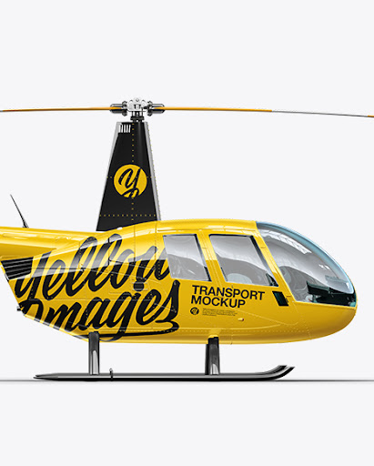 Download Free Helicopter Mockup Side View PSD Mockup Templates