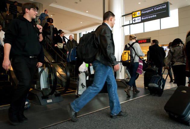 Passport control at Washington, DC's Dulles airport