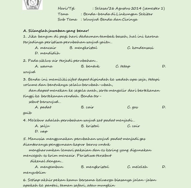 Soal Pts Pai Kelas 5 Semester 1