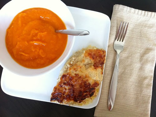 Serving of Potatoes au Gratin