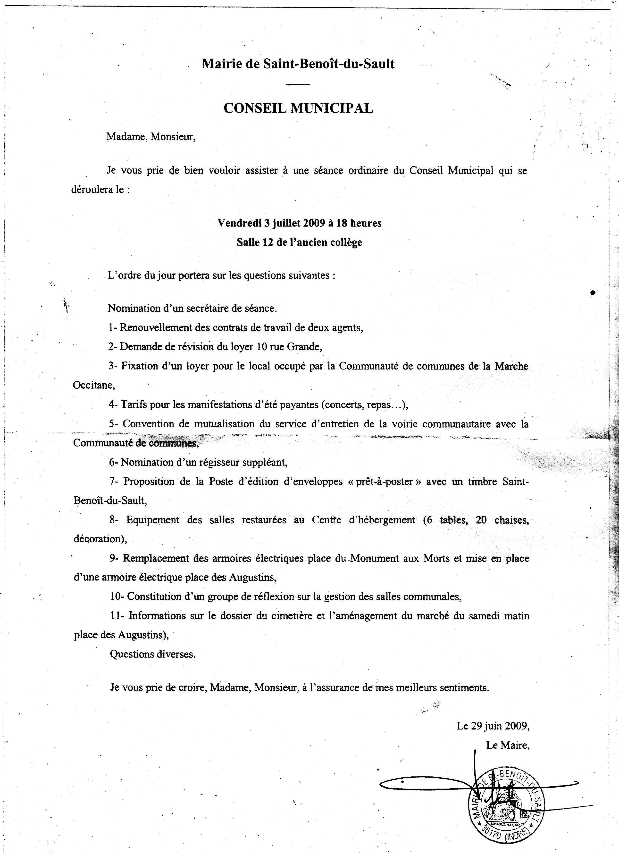 Lettre de nomination d