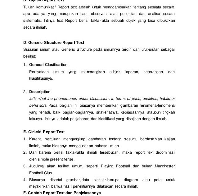  Contoh  Report  Text  Tentang Tumbuhan Beserta  Generic 