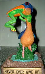 jabiru and frog