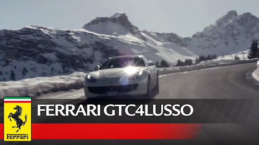 The #Ferrari #GTC4Lusso in action on the roads around the French ski resort of Courchevel.