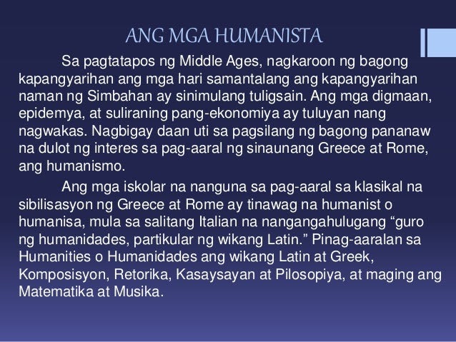 Ano Ang Ibig Sabihin Ng Humanista