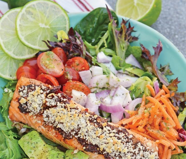 Crispy Chipotle Salmon Salad is a simple and healt... - Swapping Secrets