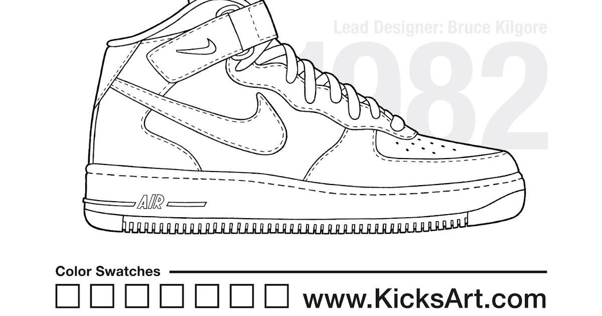 Coloring Pages Nike Air Force 1 Drawing - img-gimcrackery