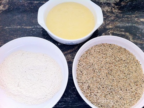Breading Stations Ready for Chicken