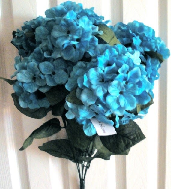 Teal Hydrangea Silk Flowers 22 Beautiful Hydrangea Silk Bush Bridal