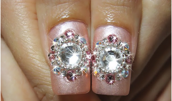 10. Moonstone Rhinestone Nail Art Tutorial - wide 2