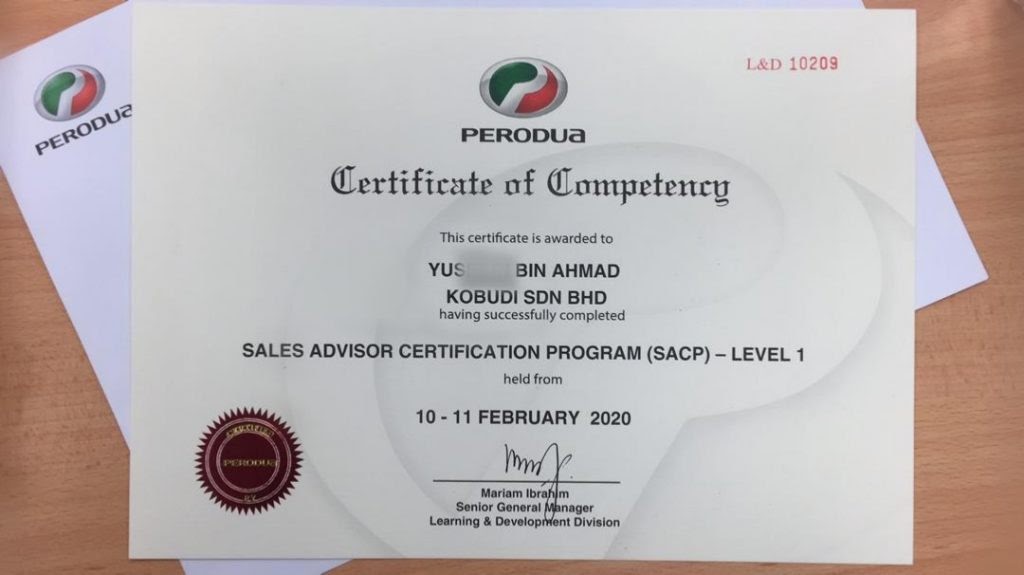 Perodua Sales Bangi - Surat 28