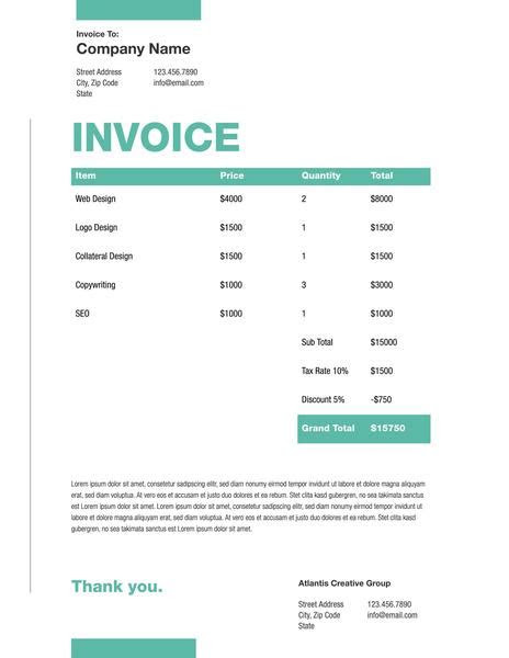 Graphic Design Invoice Format