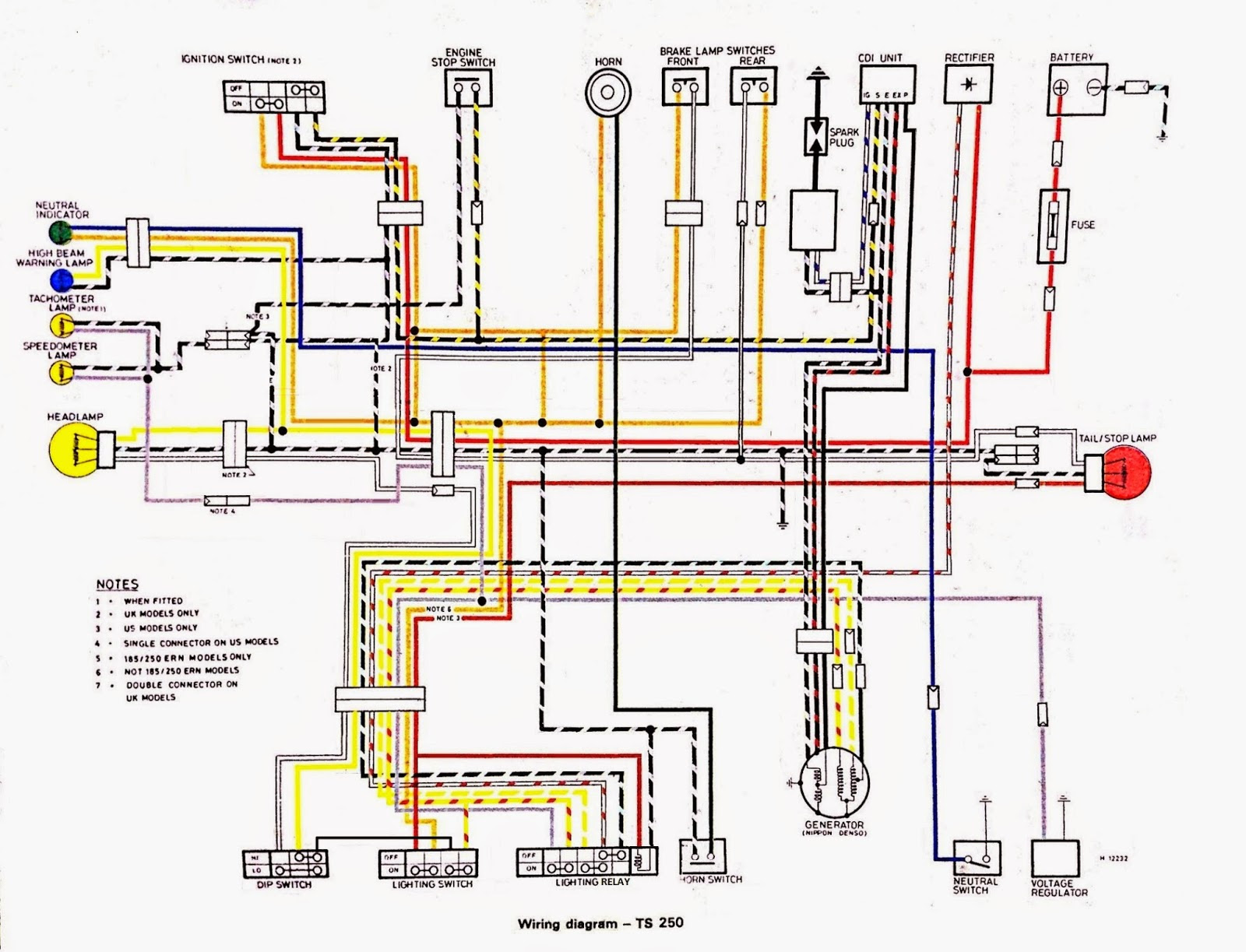 1971 Suzuki Ts185 Wiring Harnes