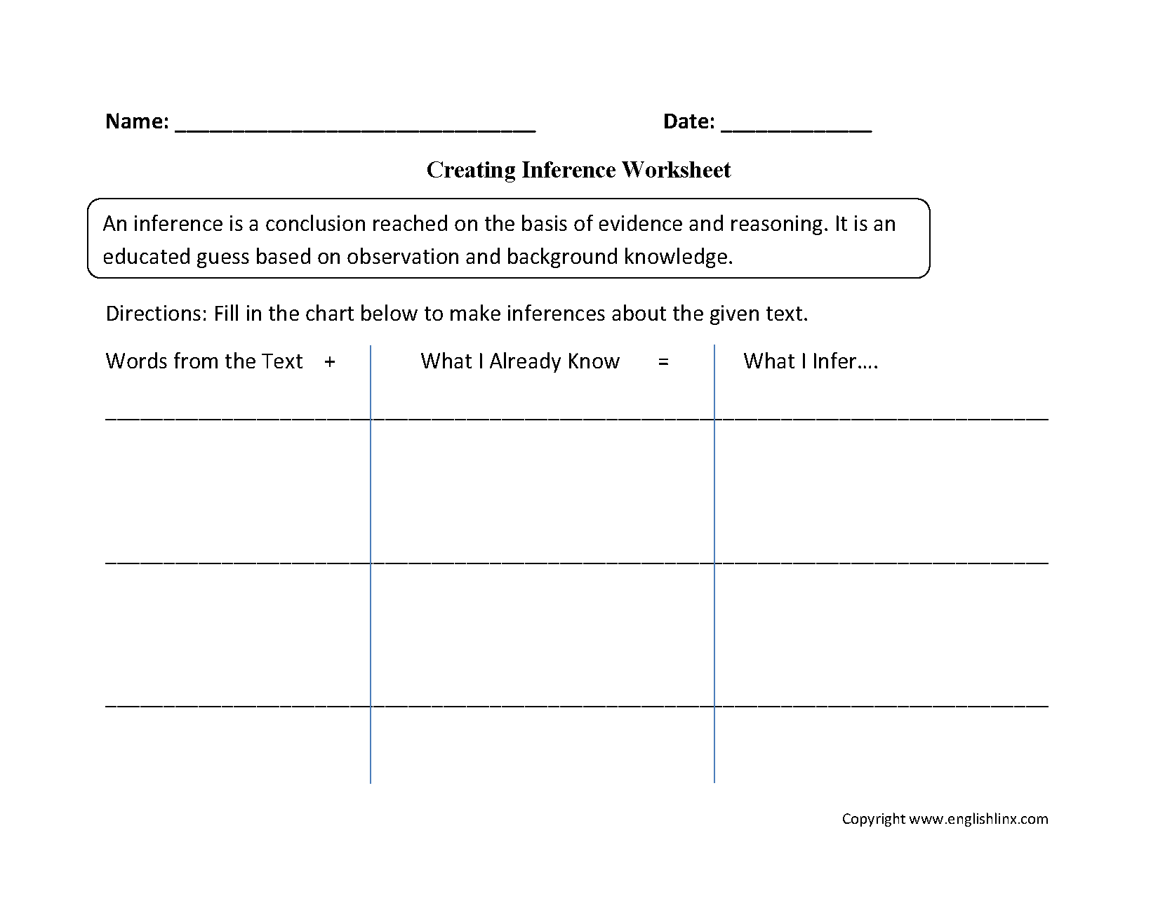 Inference Test Worksheets 7th Grade Free Printables