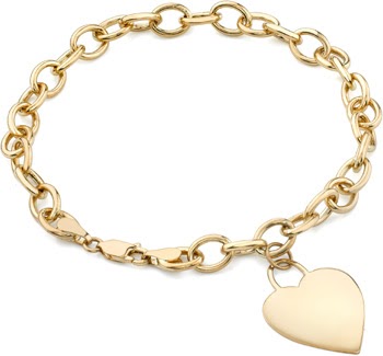 GOLD BRACELET: 14K CHARM BRACELETS HEAVY 2 LINK SOLID GOLD CHARM BRACELET