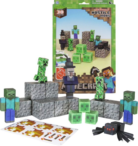 Paper Craft New 443 Minecraft Papercraft Hostile Mobs Set