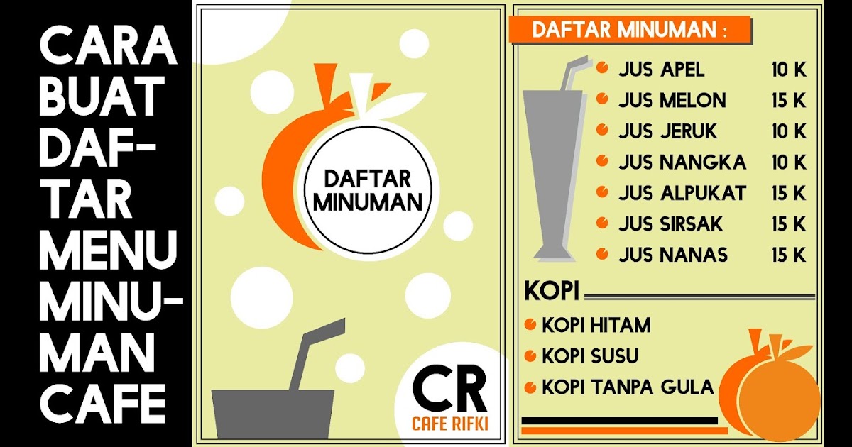 Cara Membuat Daftar Menu Makanan Di Coreldraw Gambar  