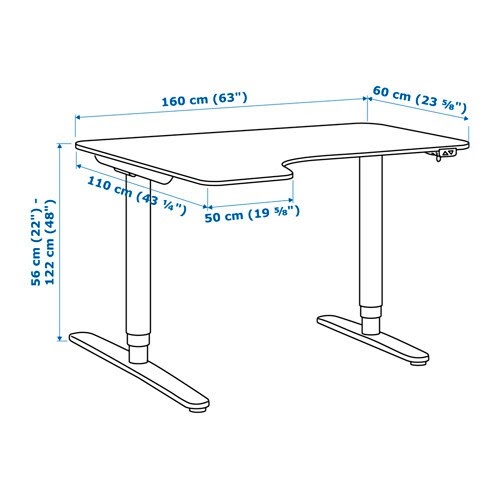 Wooden Ikea Galant Desk Size with RGB