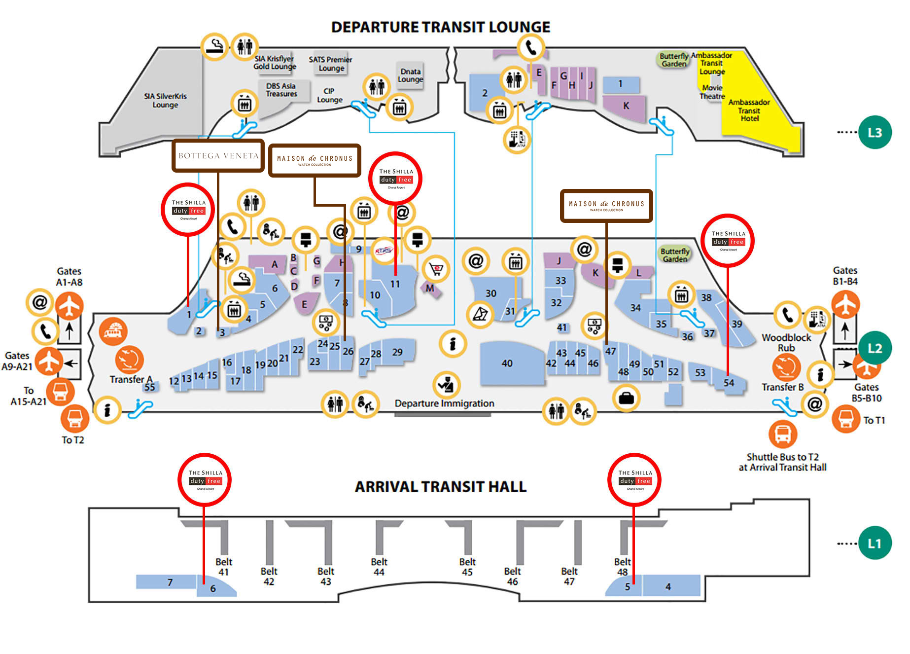 Map Of Changi Airport Terminal 1