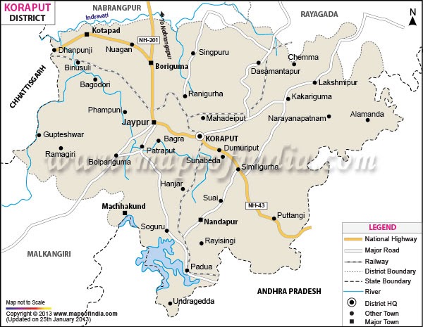 tourist map of koraput