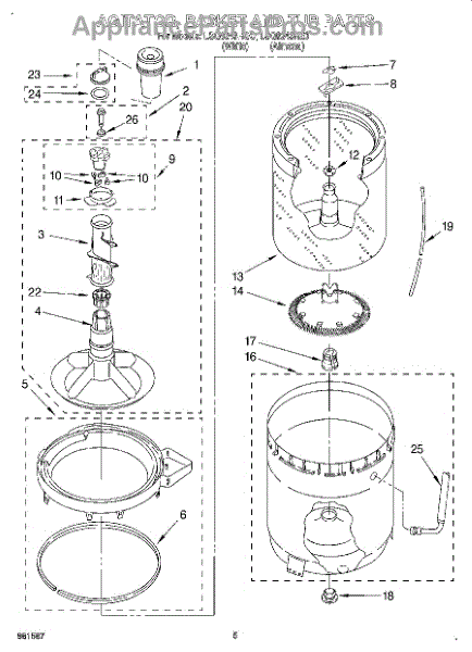 Whirlpool Washer Agitator Assembly Diagram - General Wiring Diagram