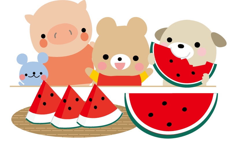 無料ダウンロードかわいい スイカ 食べる イラスト すべてのイラスト画像