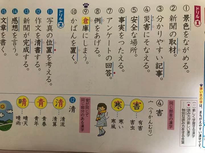 4年生1学期漢字 無料の印刷可能なイラスト素材