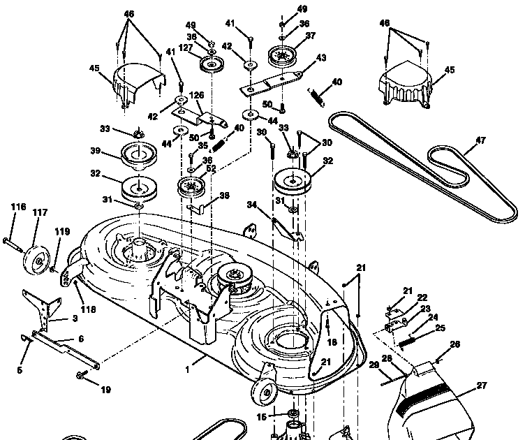 33 Craftsman 46 Mower Deck Parts Diagram