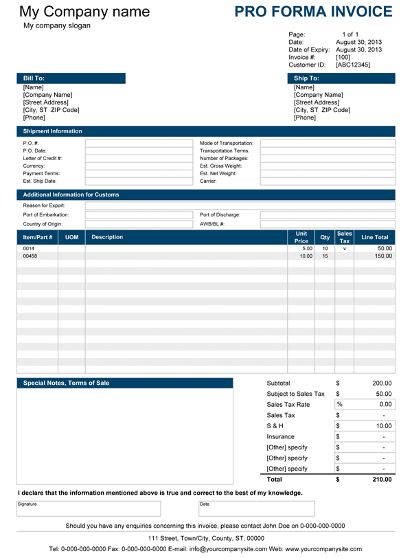 Contoh Invoice Import - Ndang Kerjo