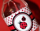 25 Little Miss Ladybug Themed Water Bottle Labels - Water Resistant - The Paper Cupcake