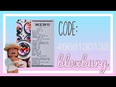 Bloxburg Menu Codes