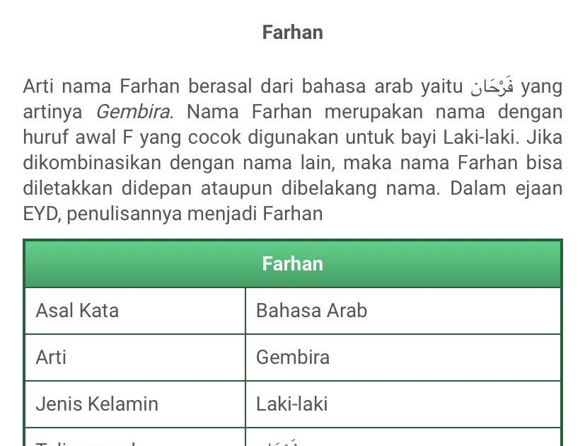 Arti Nama Farhan Dalam Bahasa Arab Mmaudit.