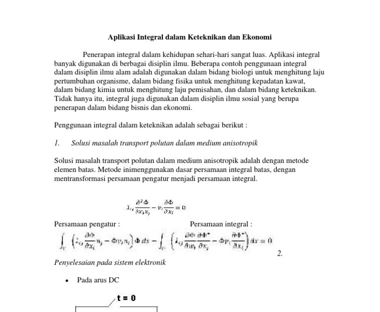 Contoh Soal Integral Dalam Kimia – Kondiskorabat