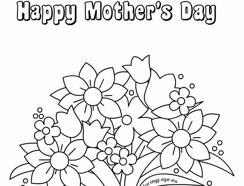 Mothers Day Flower Coloring Page | Coloring Page Blog